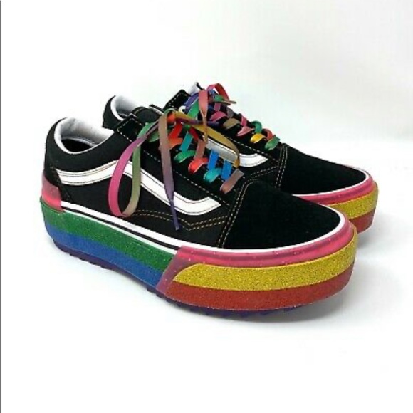 glitter stacked vans